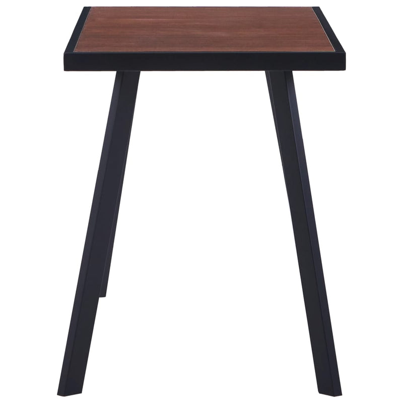 Dining Table Dark Wood and Black 120x60x75 cm MDF