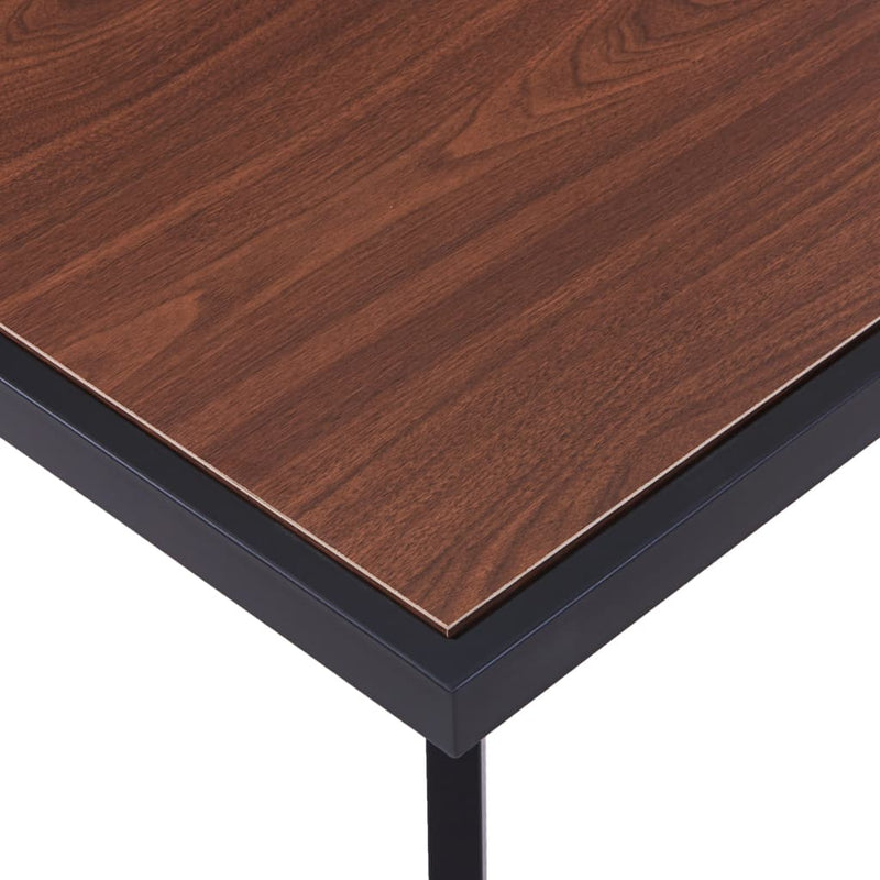 Dining Table Dark Wood and Black 120x60x75 cm MDF