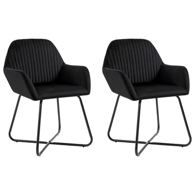 Dining Chairs 2 pcs Black Velvet