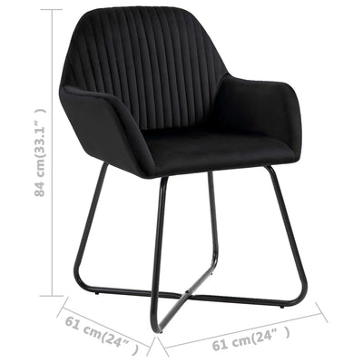 Dining Chairs 2 pcs Black Velvet