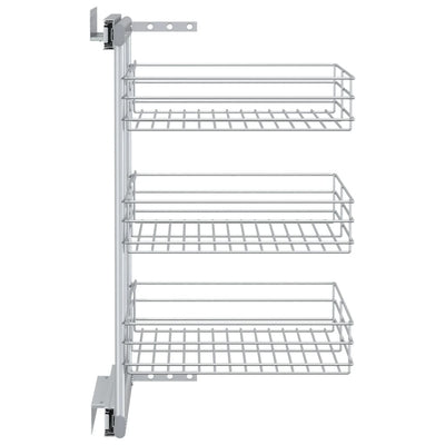 3-Tier Pull-out Kitchen Wire Basket Silver 47x35x56 cm