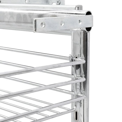 3-Tier Pull-out Kitchen Wire Basket Silver 47x35x56 cm