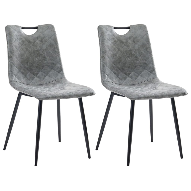 Dining Chairs 2 pcs Dark Grey Faux Leather