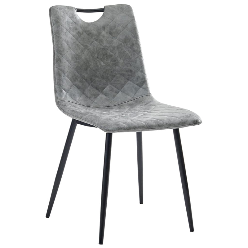 Dining Chairs 2 pcs Dark Grey Faux Leather