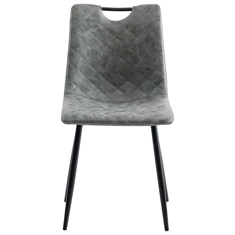 Dining Chairs 2 pcs Dark Grey Faux Leather