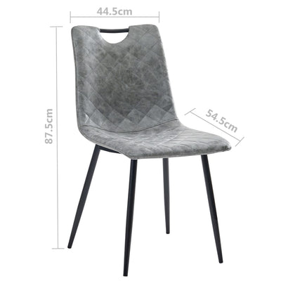 Dining Chairs 2 pcs Dark Grey Faux Leather