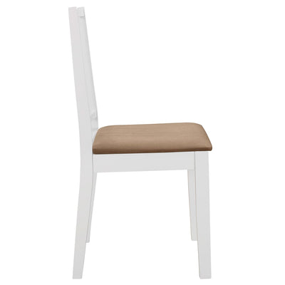 Dining Chairs with Cushions 6 pcs White Solid Wood