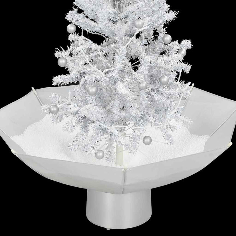 Snowing Christmas Tree with Umbrella Base White 75 cm