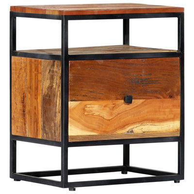 Bedside Cabinet 40x30x50 cm Solid Reclaimed Wood and Steel