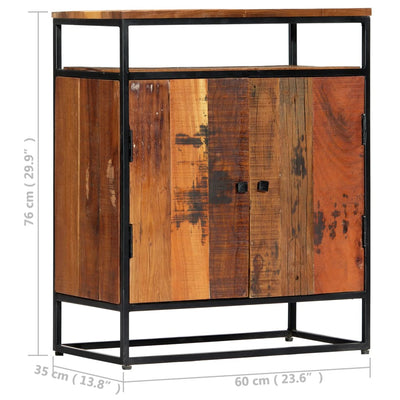 Side Cabinet 60x35x76 cm Solid Reclaimed Wood and Steel