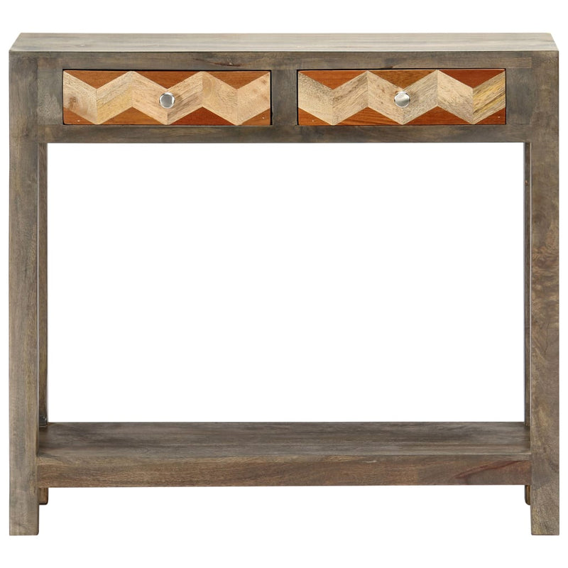 Console Table Grey 86x30x76 cm Solid Mango Wood