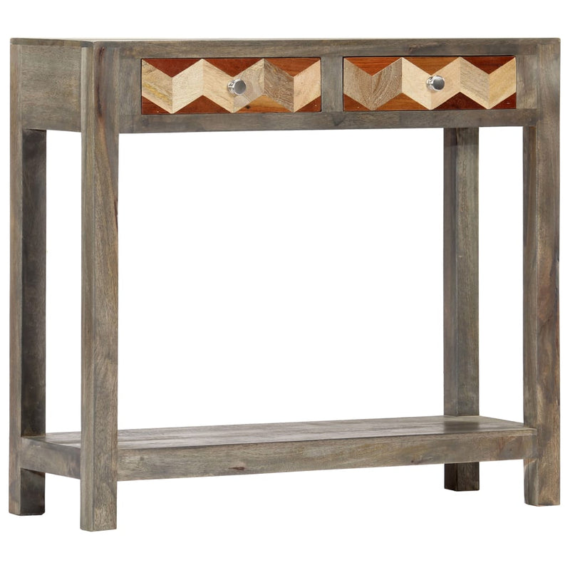 Console Table Grey 86x30x76 cm Solid Mango Wood