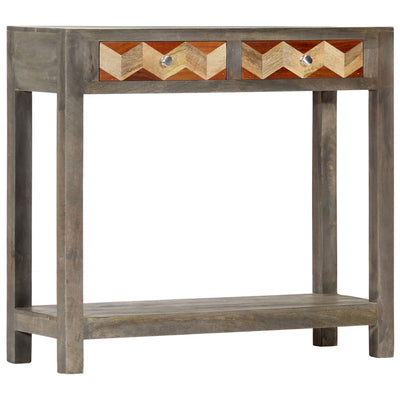 Console Table Grey 86x30x76 cm Solid Mango Wood