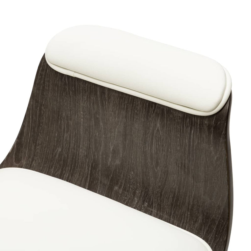 Office Chair White Bent Wood and Faux Leather