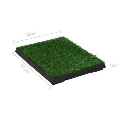 Pet Toilets 2 pcs with Tray & Faux Turf Green 63x50x7 cm WC