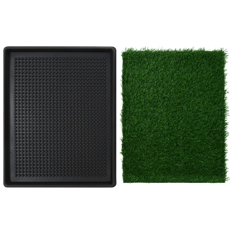 Pet Toilet with Tray & Faux Turf Green 64x51x3 cm WC