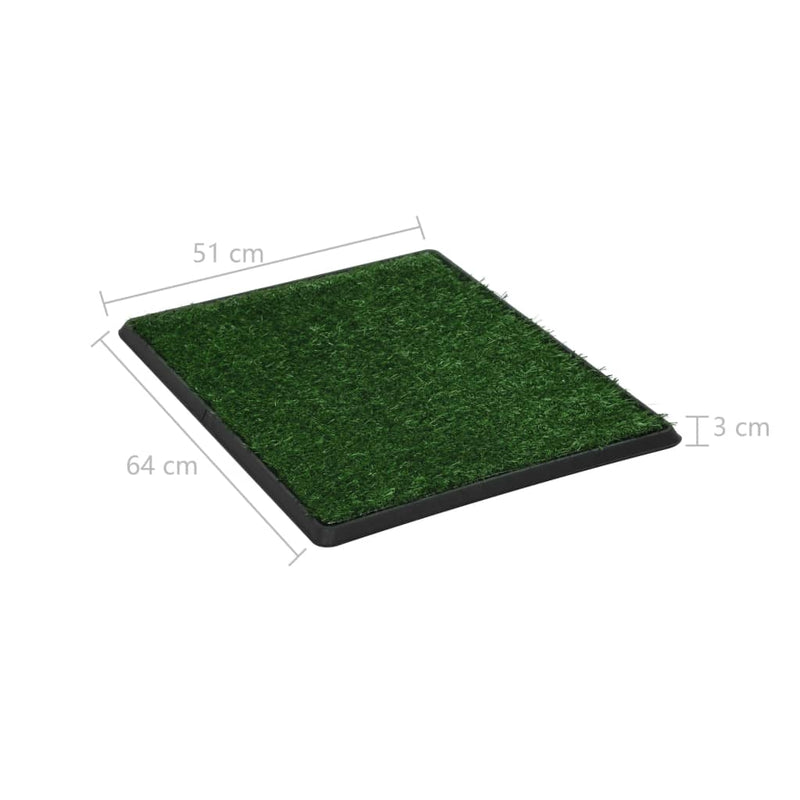 Pet Toilet with Tray & Faux Turf Green 64x51x3 cm WC