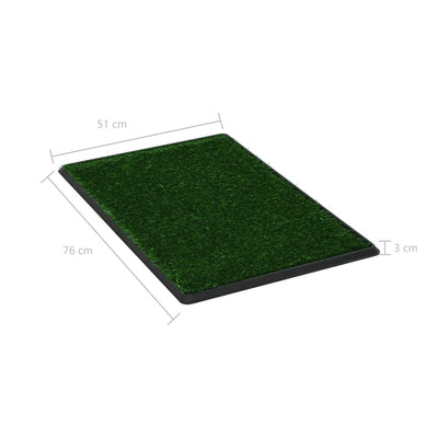 Pet Toilet with Tray & Faux Turf Green 76x51x3 cm WC