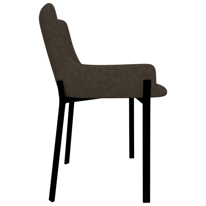 Dining Chairs 2 pcs Brown Fabric