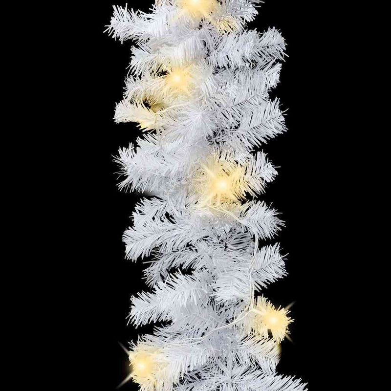 Christmas Garland with LED Lights 10 m White