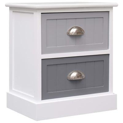 Nightstands 2 pcs Grey 38x28x45 cm Paulownia Wood