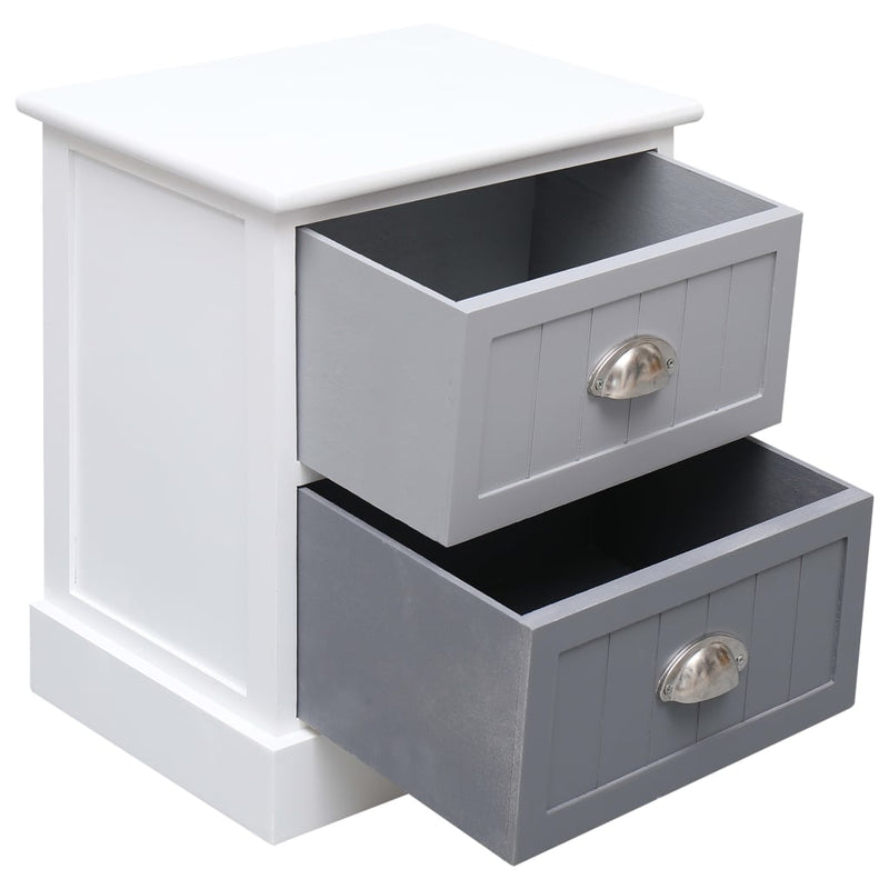 Nightstands 2 pcs Grey 38x28x45 cm Paulownia Wood