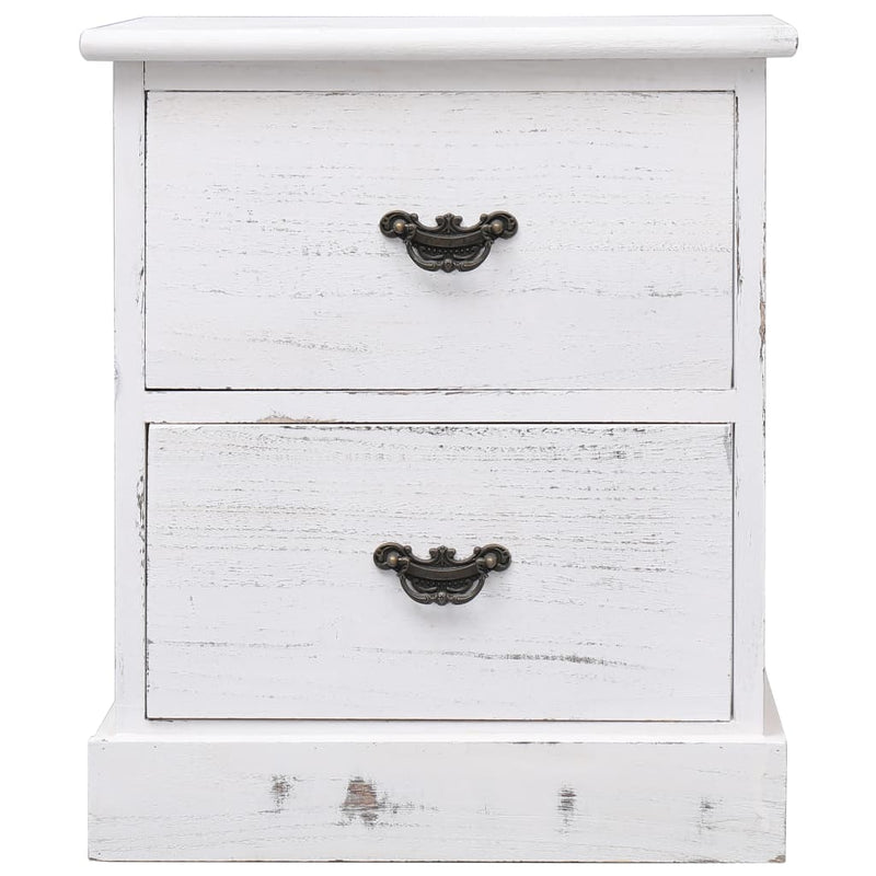 Bedside Cabinets 2 pcs White 38x28x45 cm Paulownia Wood