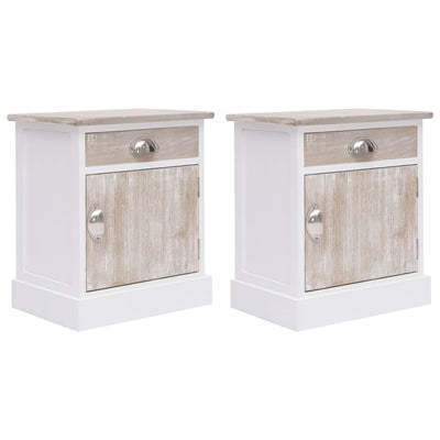 Bedside Cabinets 2 pcs 38x28x45 cm Paulownia Wood