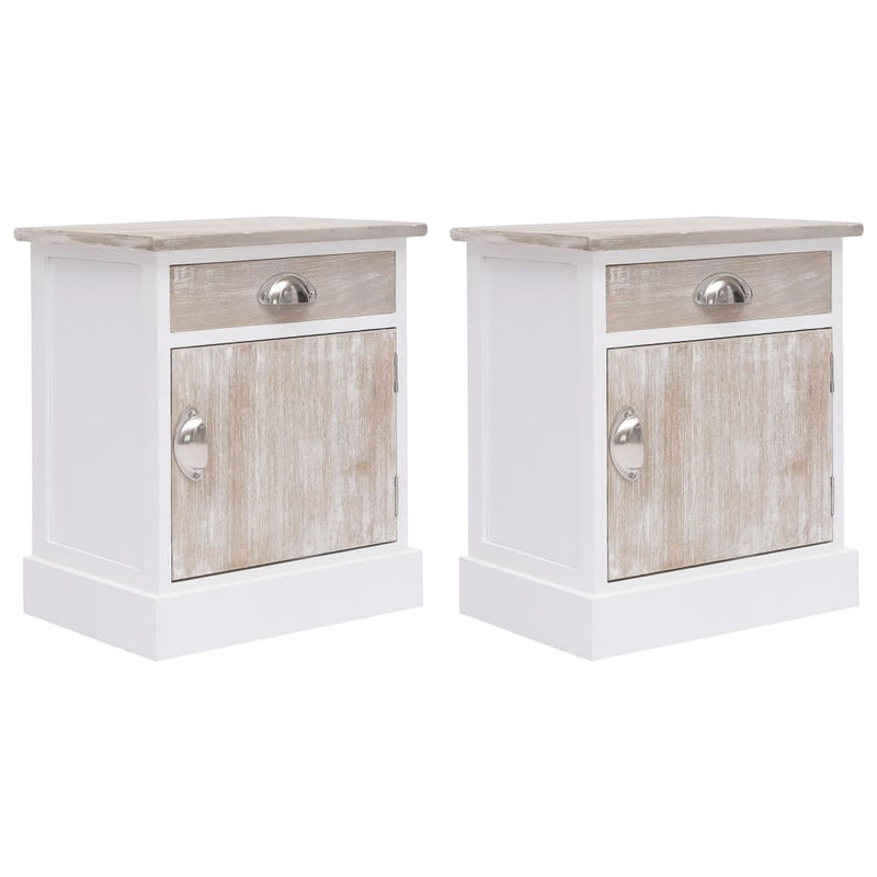 Bedside Cabinets 2 pcs 38x28x45 cm Paulownia Wood