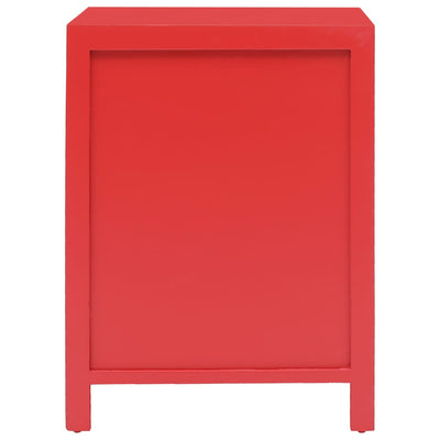 Bedside Cabinet Red 38x28x52 cm Paulownia Wood