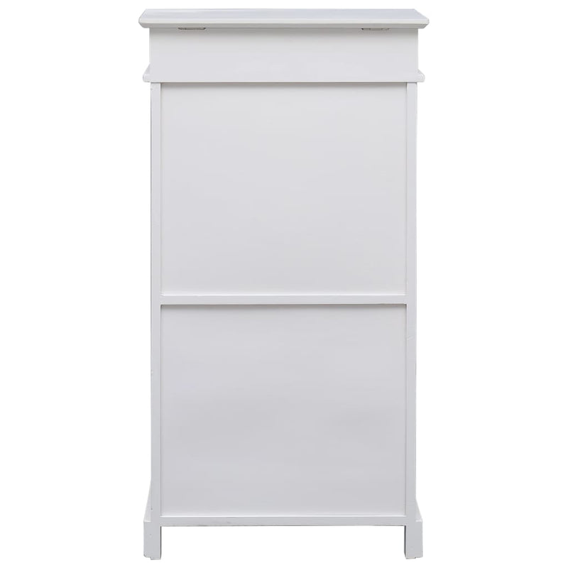 Shoe Cabinet White 50x28x98 cm Paulownia Wood