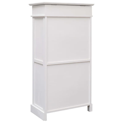 Shoe Cabinet White 50x28x98 cm Paulownia Wood