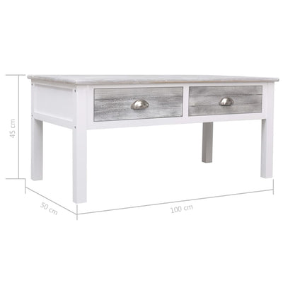 Coffee Table Grey 100x50x45 cm Wood