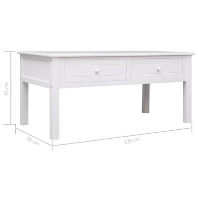 Coffee Table White 100x50x45 cm Wood