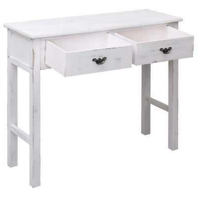 Console Table Antique White 90x30x77 cm Wood