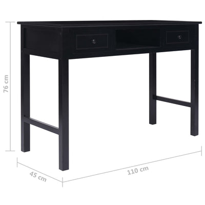 Writing Desk Black 110x45x76 cm Wood