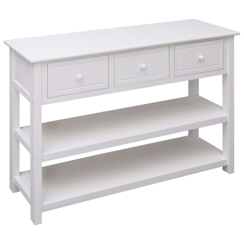 Sideboard White 115x30x76 cm Wood