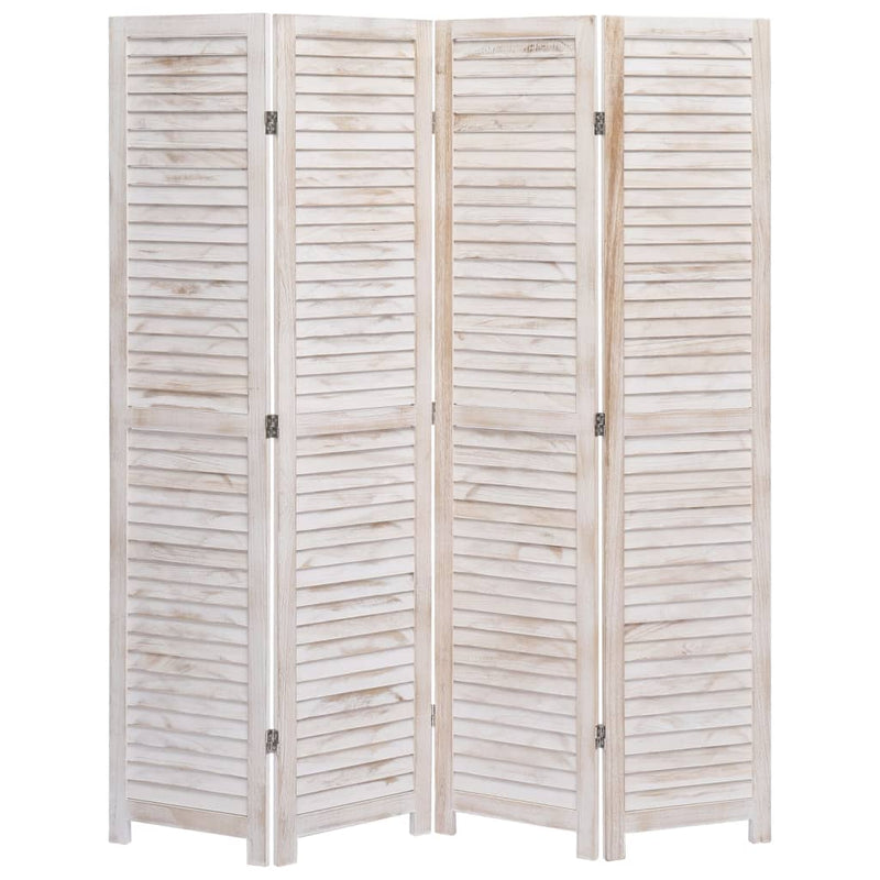 4-Panel Room Divider White 140x165 cm Wood