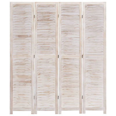 4-Panel Room Divider White 140x165 cm Wood