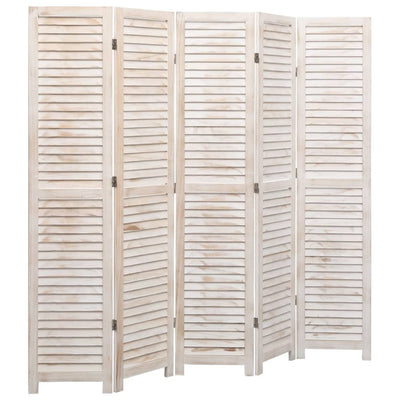 5-Panel Room Divider White 175x165 cm Wood