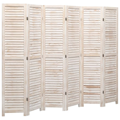 6-Panel Room Divider White 210x165 cm Wood