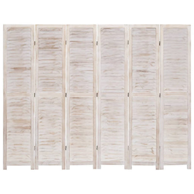 6-Panel Room Divider White 210x165 cm Wood