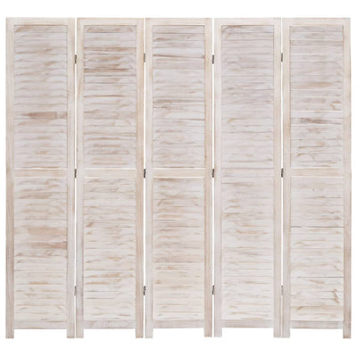 6-Panel Room Divider White 210x165 cm Wood