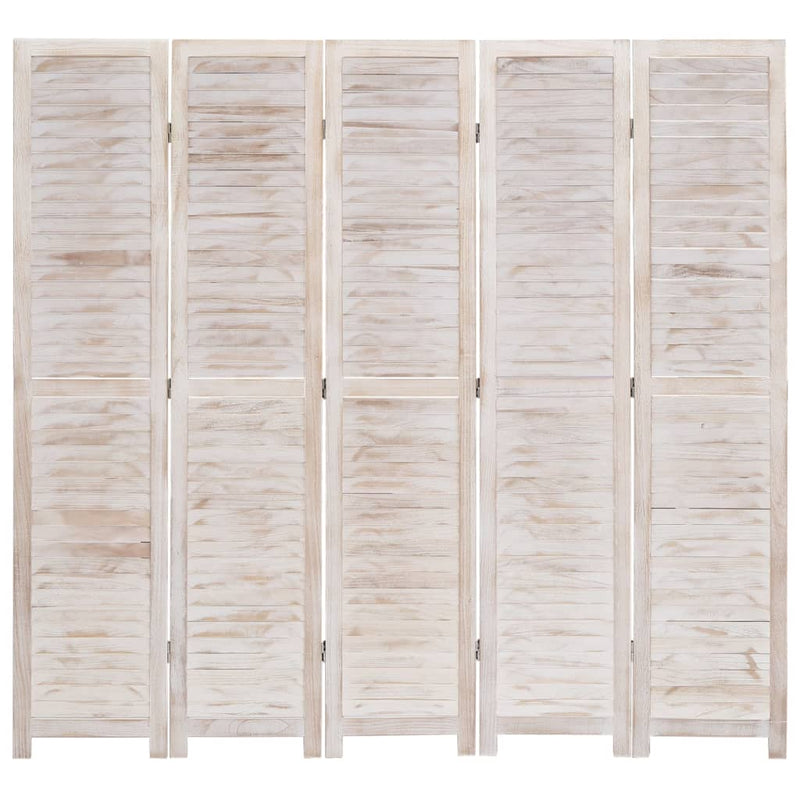 6-Panel Room Divider White 210x165 cm Wood