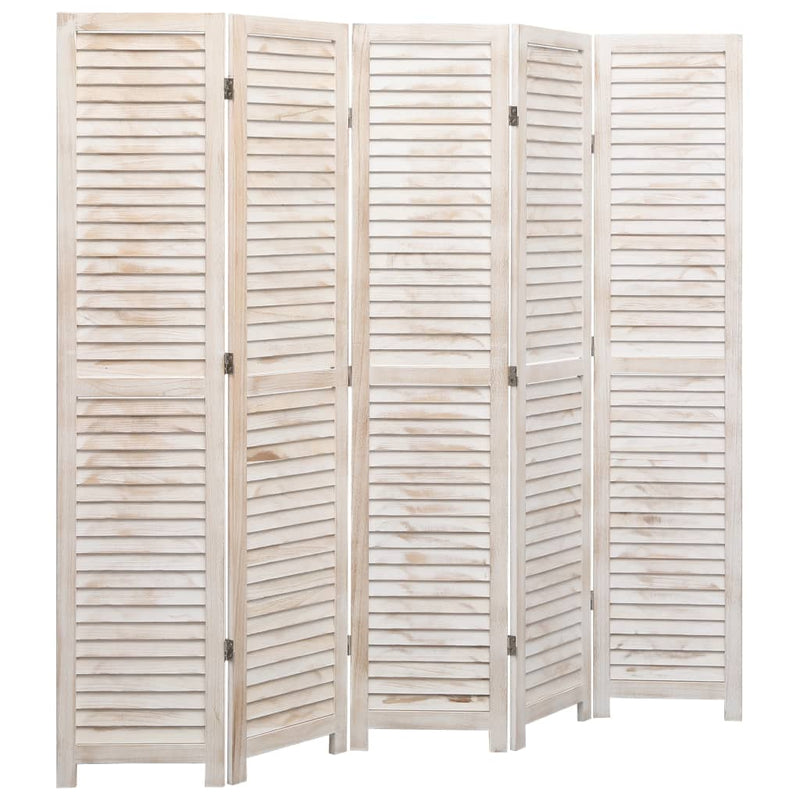 5-Panel Room Divider 175x165 cm Wood