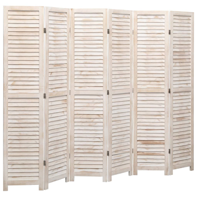 6-Panel Room Divider 210x165 cm Wood