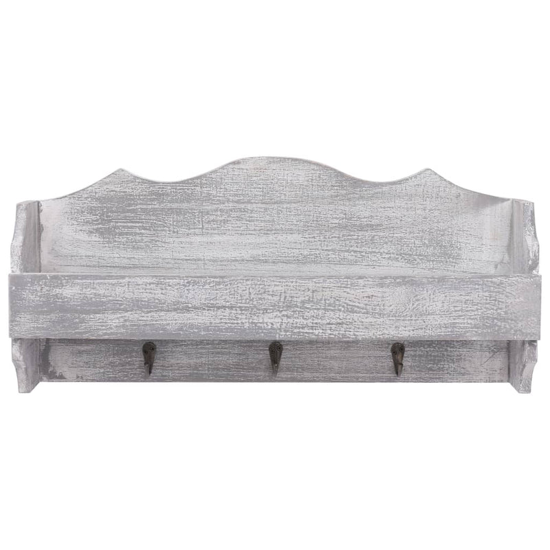 Wall Mounted Coat Rack Grey 50x10x23 cm Wood