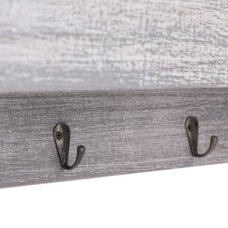 Wall Mounted Coat Rack Grey 50x10x23 cm Wood