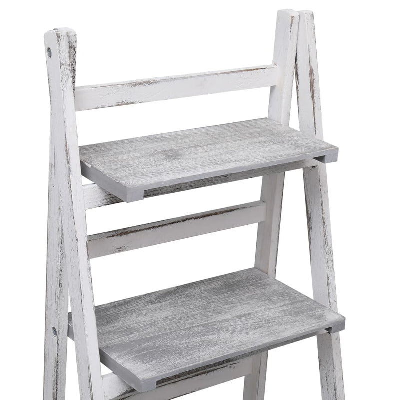 4-Tier Plant Stand Grey 43x33x113 cm Wood