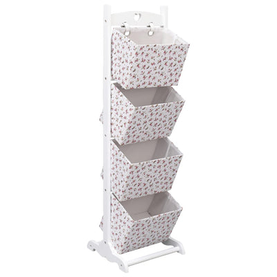 4-Layer Basket Rack Flower 35x35x125 cm Wood